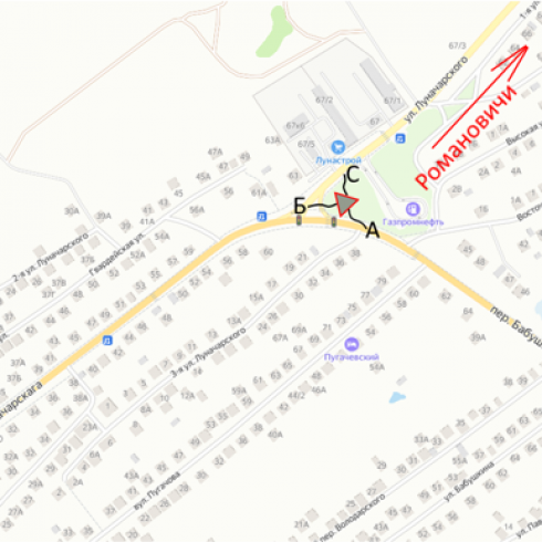 lunavharskogo_per_babushkina_azs_gomel_karta
