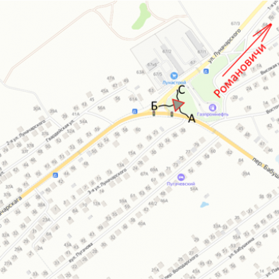 lunavharskogo_per_babushkina_azs_gomel_karta